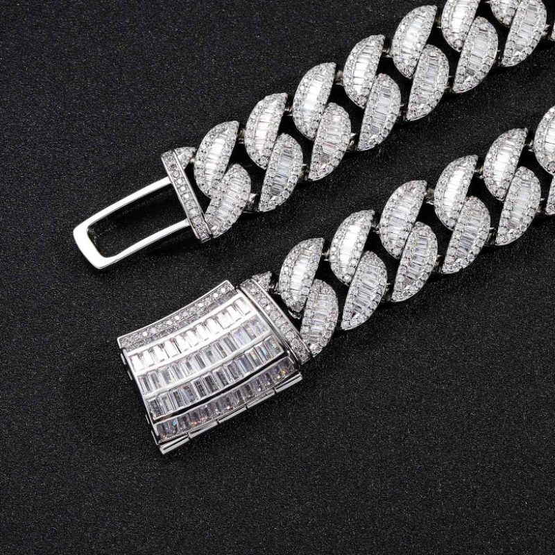 20mm T Square Ice Out Diamond Cuban Chain