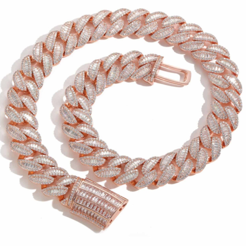 20mm T Square Ice Out Diamond Cuban Chain