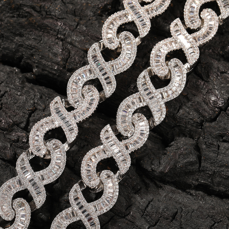 15mm Infinity "∞" Moissanite T Square Diamond Bracelet