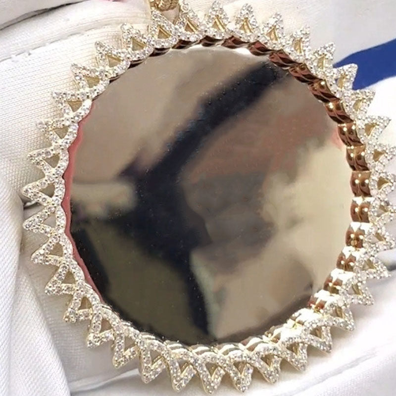 Moissanite Triangle Cross Design Photo Custom Pendant