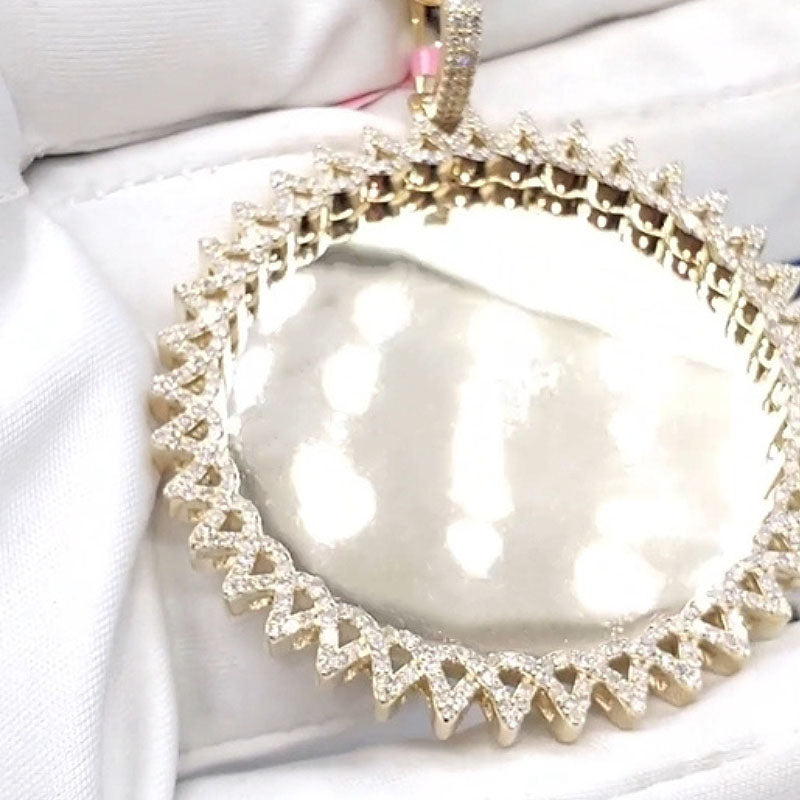 Moissanite Triangle Cross Design Photo Custom Pendant