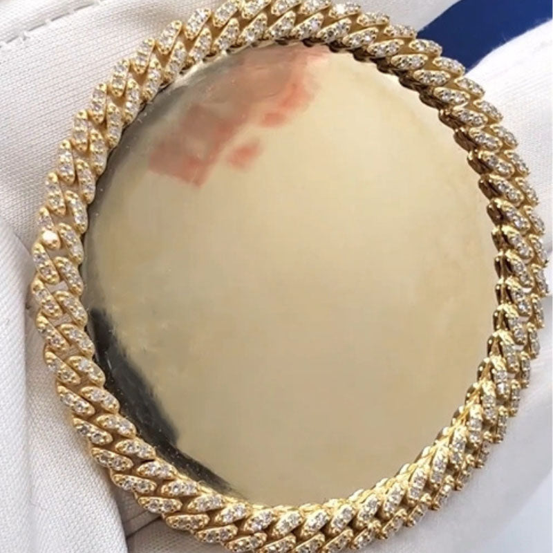 Moissanite Cuban Chain Surround Design Photo Custom Pendant