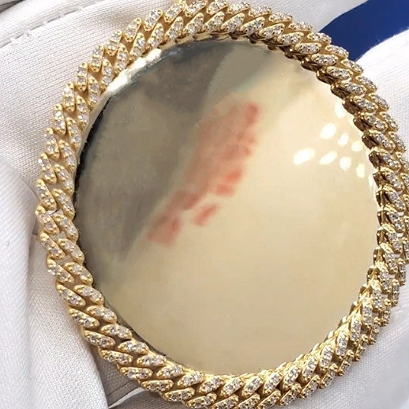 Moissanite Cuban Chain Surround Design Photo Custom Pendant