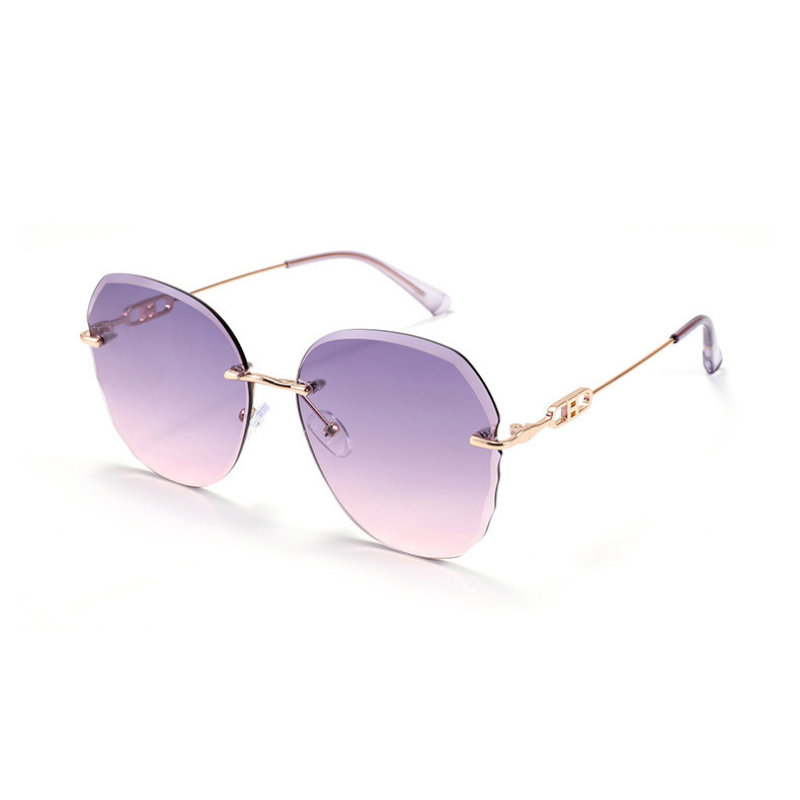 Fashion Round Rimless Sunglasses