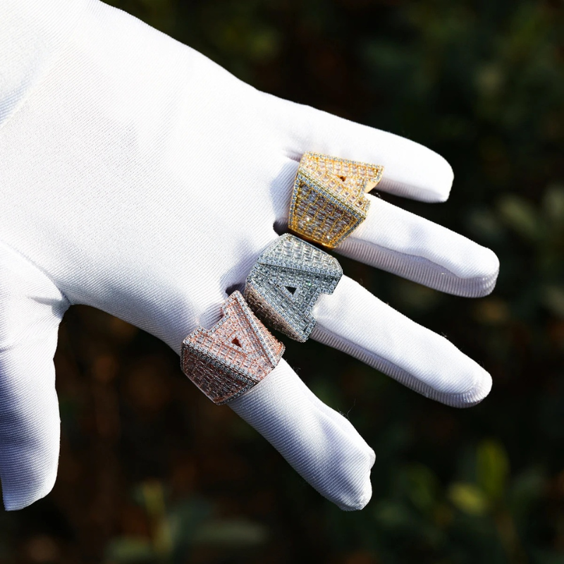 Moissanite Custom Letter Ring（Only one letter can be customized）