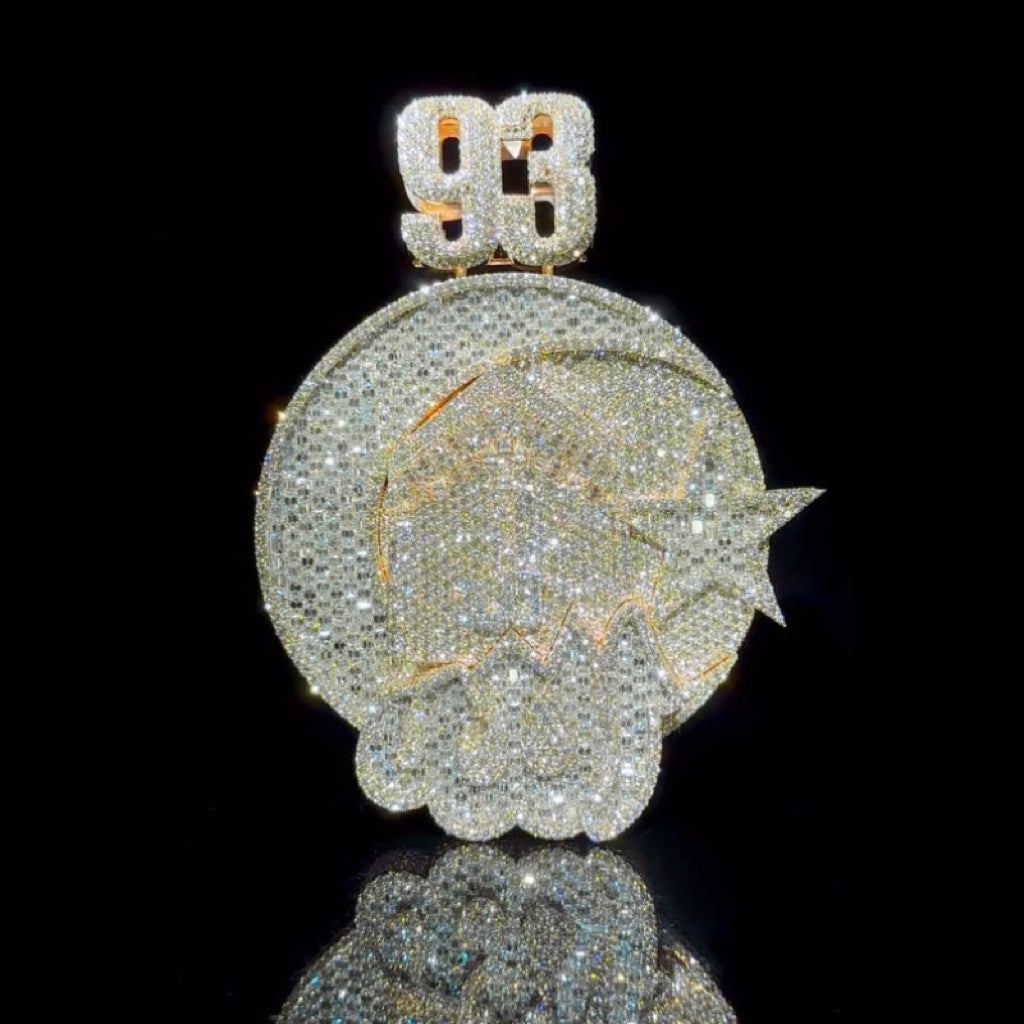 Custom Moissanite ALLAH Number 3D Pendant Smaller Version（In stock）