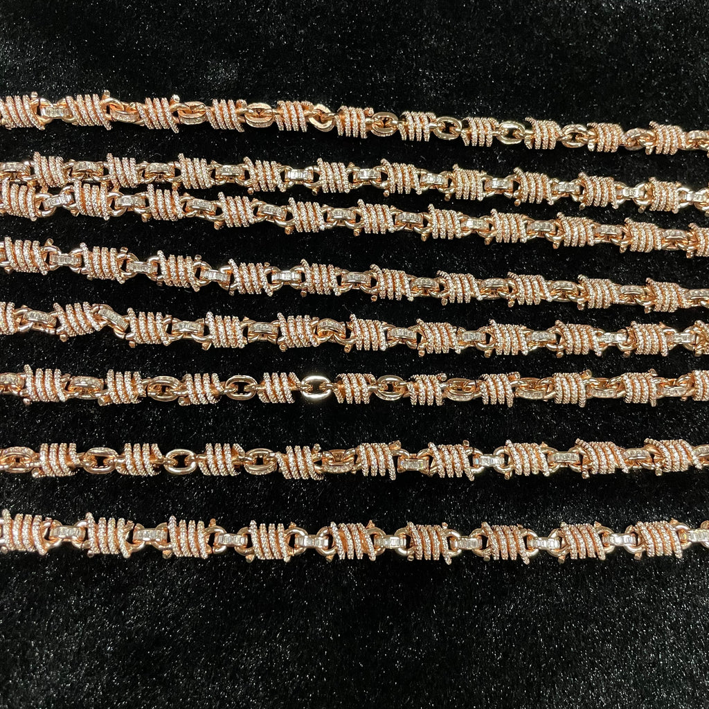 Moissanite Around Oval Spiral Design Sense Chain