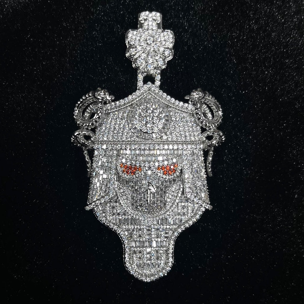 S925 Moissanite Conqueror Mask Pendant