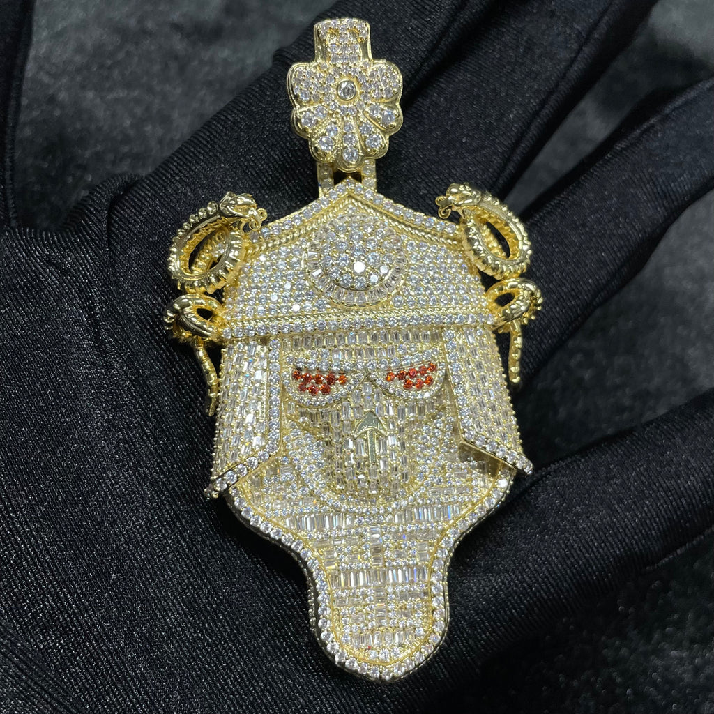 S925 Moissanite Conqueror Mask Pendant