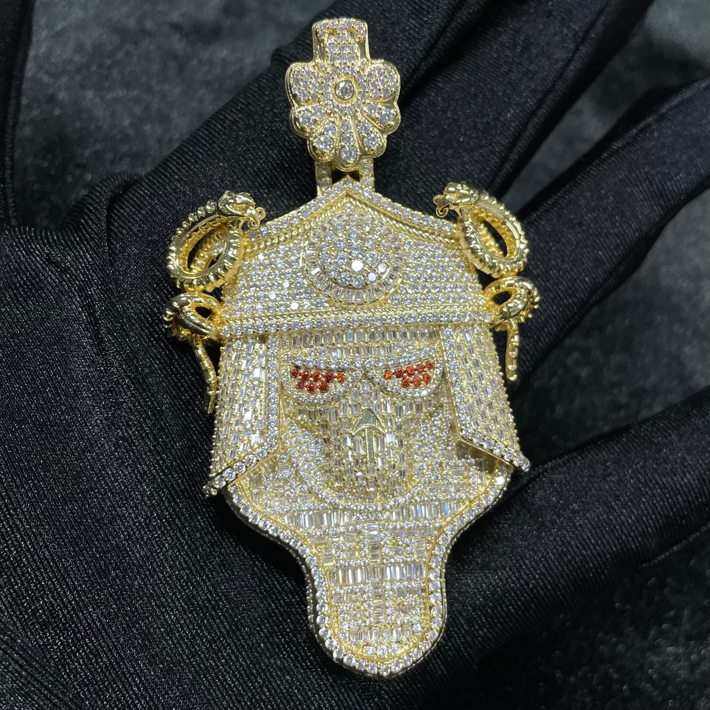 S925 Moissanite Conqueror Mask Pendant