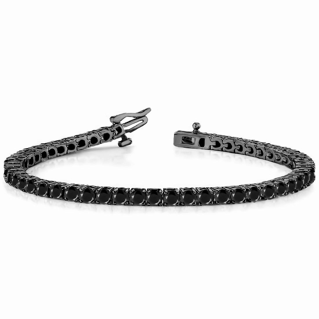 5mm Black Moissanite Tennis Bracelet in Black Gold