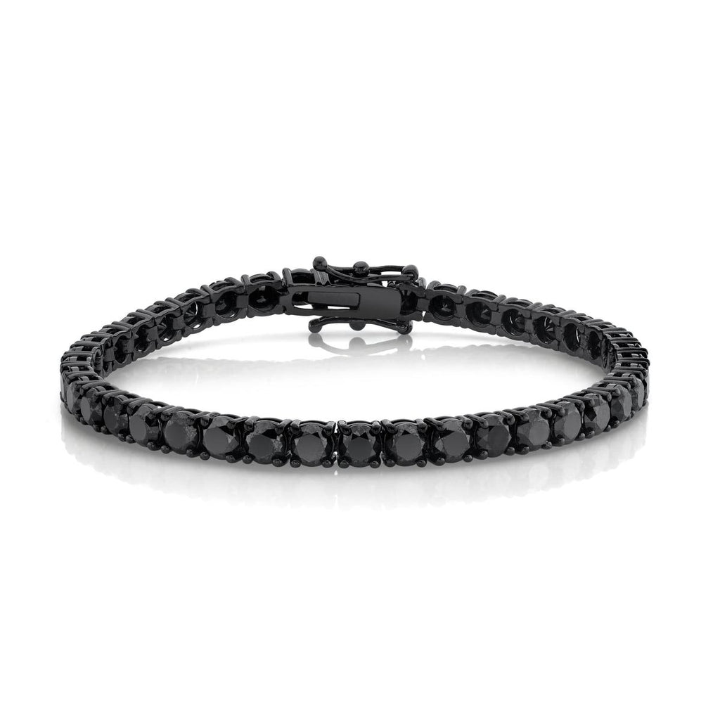 5mm Black Moissanite Tennis Bracelet in Black Gold