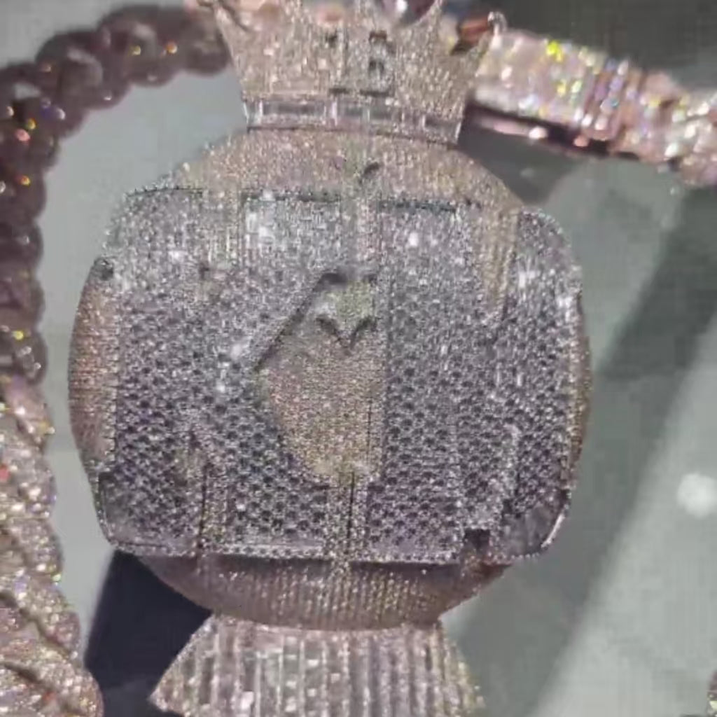 Moissanite KM Letter Chandelier Magic Ball Pendant