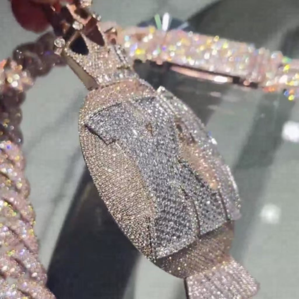 Moissanite KM Letter Chandelier Magic Ball Pendant