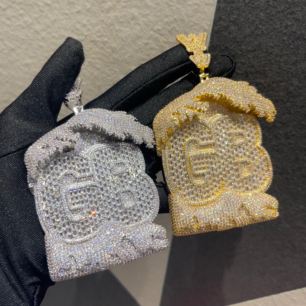 Hip Hop | Wave House Shape GB Letter Pendant