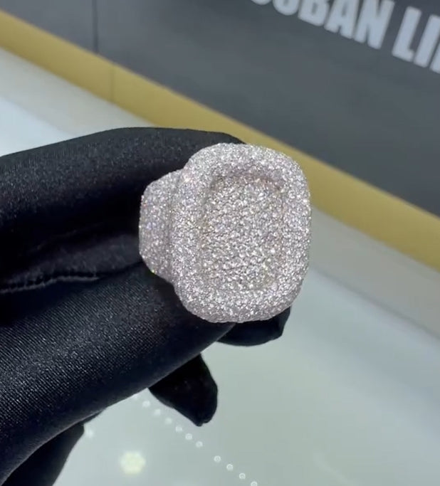 S925 Moissanite Square Full Diamond Ring