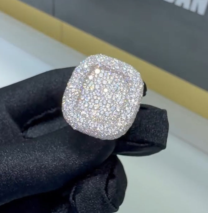 S925 Moissanite Square Full Diamond Ring