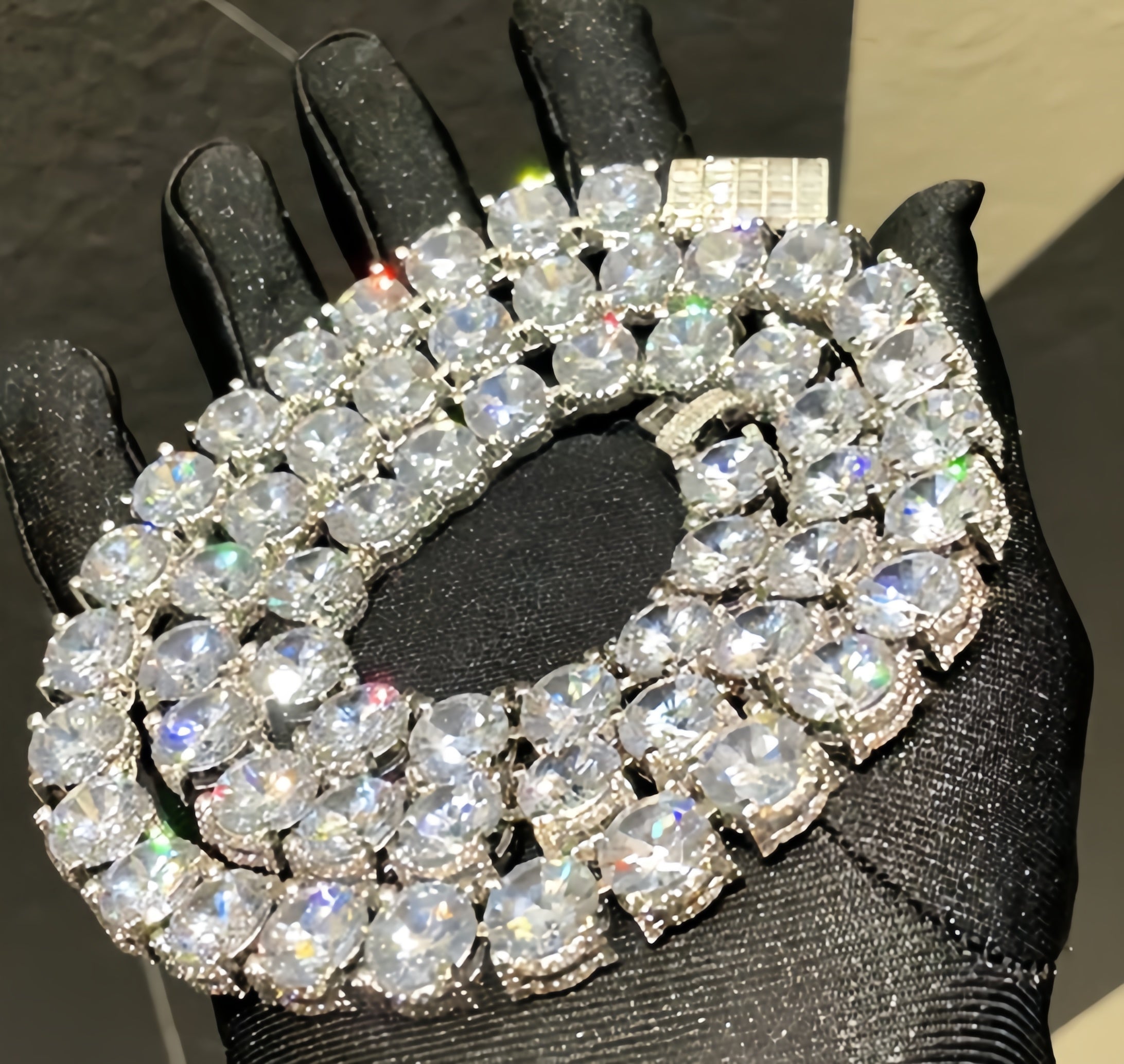 10mm Diamond Design Tennis Bracelet