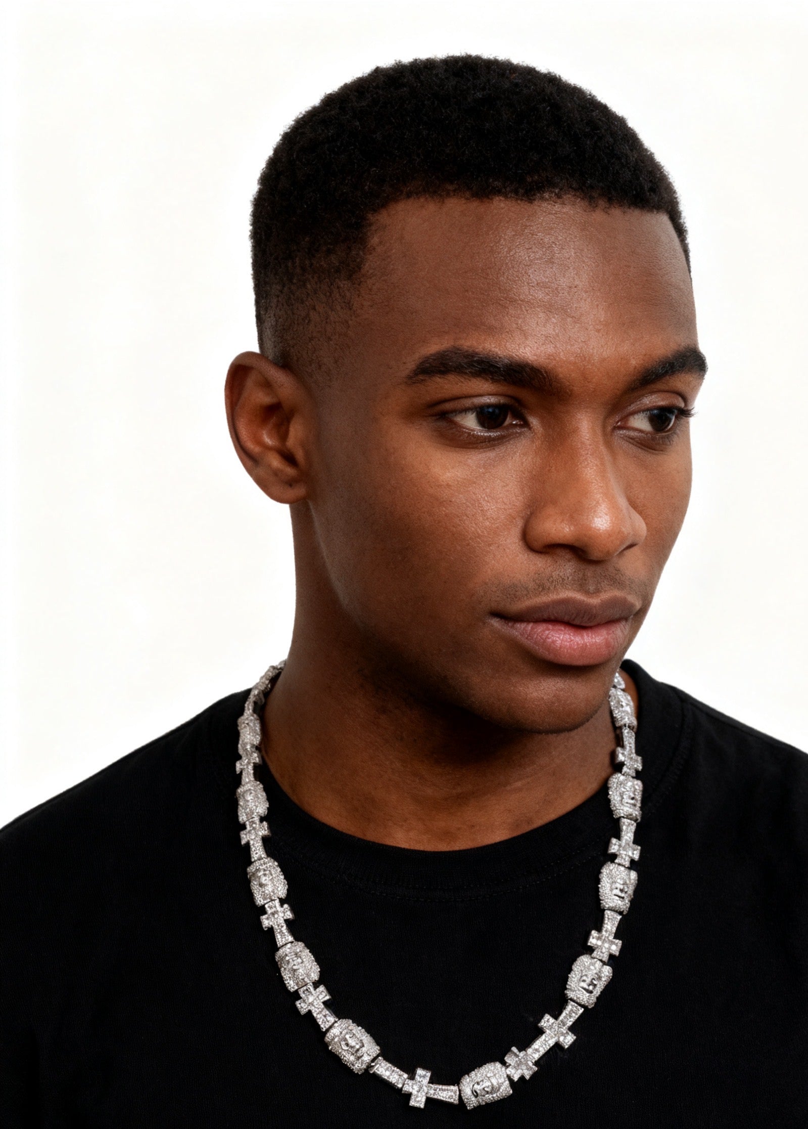 Iced-Out Jesus Pattern 21inch Chain Necklace for Hip-Hop  Bling Jewelry,A74