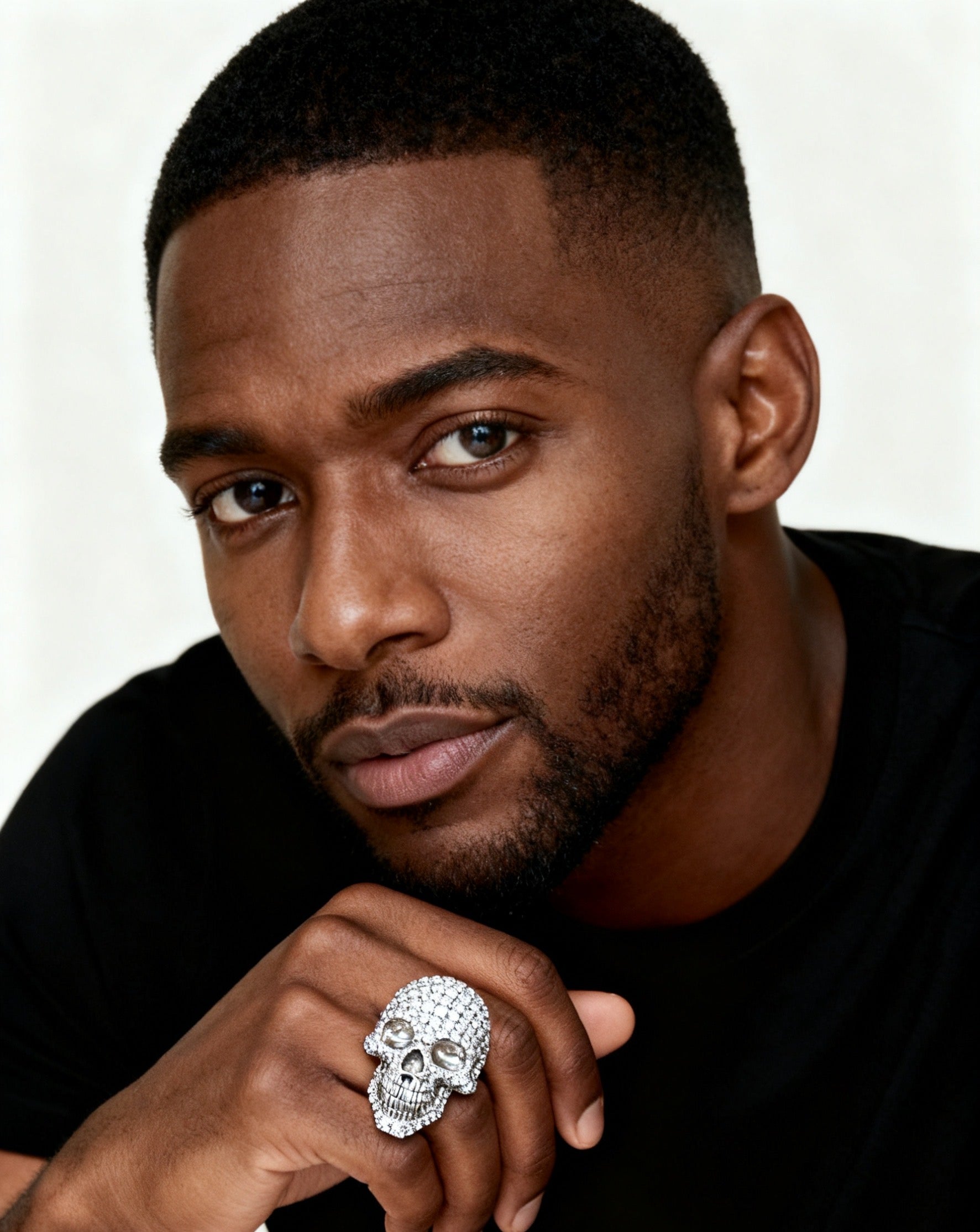 Iced Out Skull Ring  for Hip-Hop Trendy Luxury Diamond-Encrusted Ring,A84