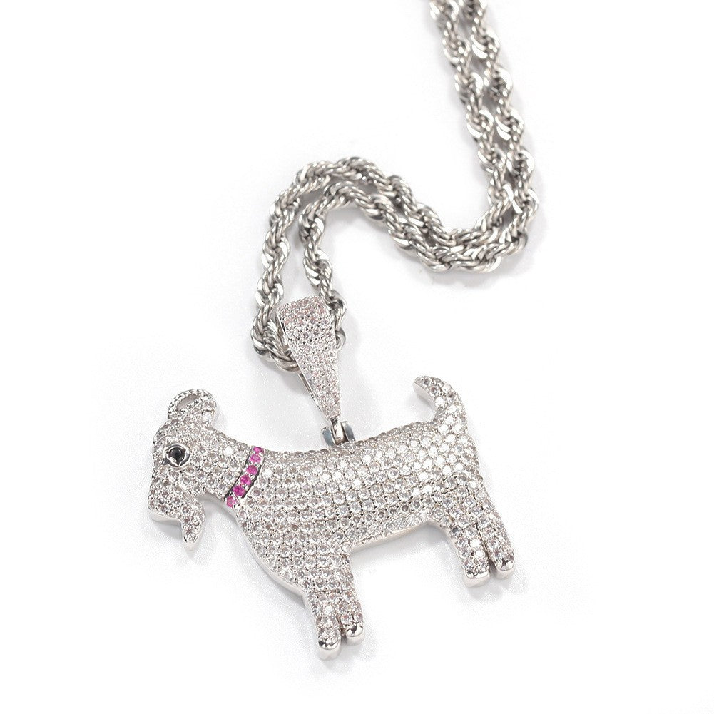S925 Silver Moissanite Sheep Pendant
