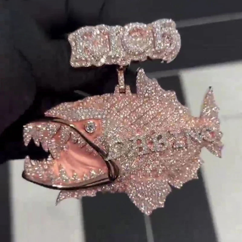 Hip Hop | "Piranha Letter" Iced Out Pendant