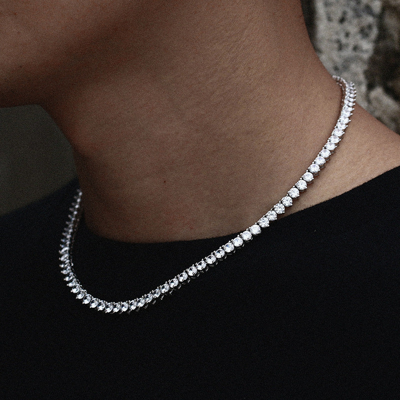 4mm S925 Three Prong Moissanite Tennis Chain