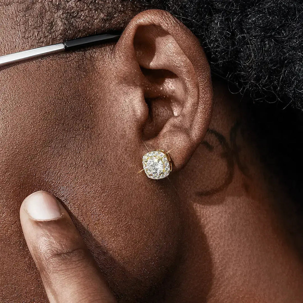 0.5 Carats *2 VVS1 Moissanite 925 Sterling Silver Square Stud Earrings