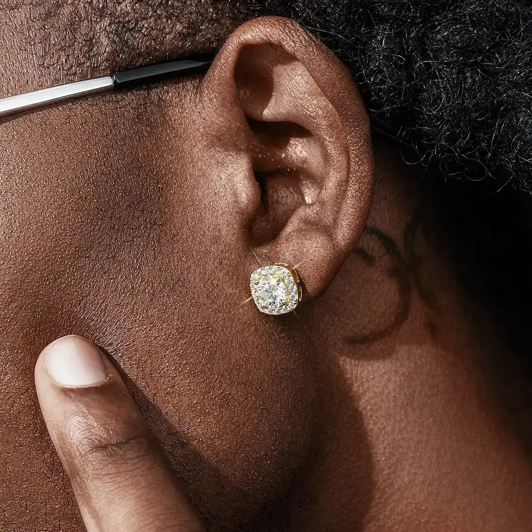 0.5 Carats *2 VVS1 Moissanite 925 Sterling Silver Square Stud Earrings