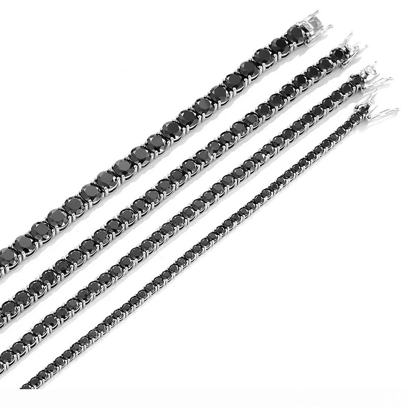 Street Style | "Black Ring" 925S Black Moissanite Bracelet