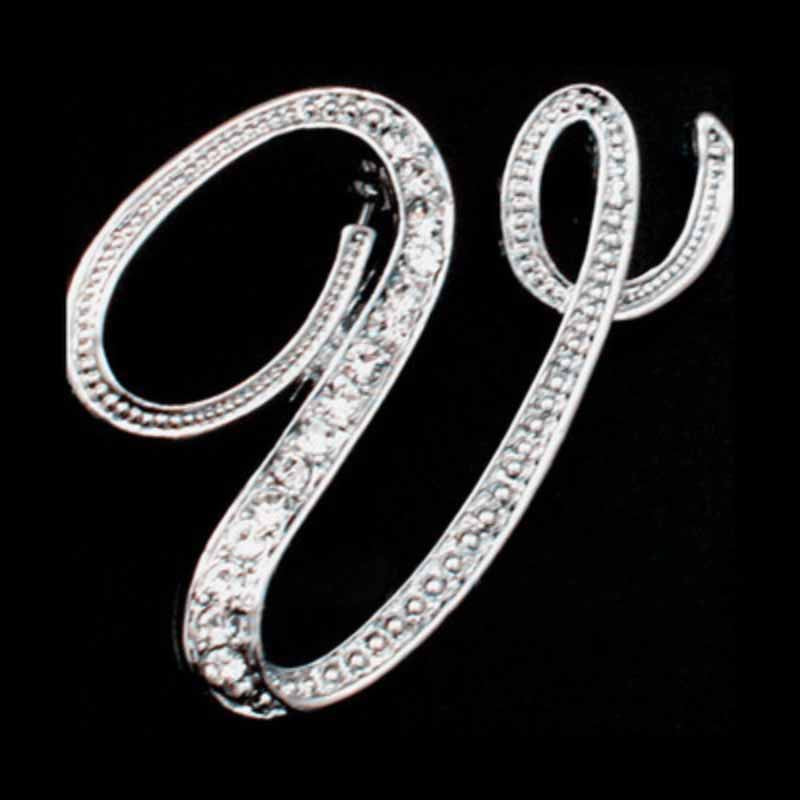 Moissanite Initial Letter Jewelry Brooches