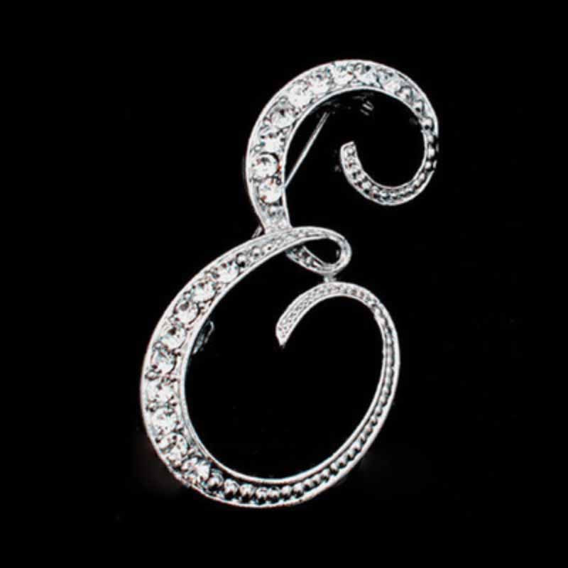 Moissanite Initial Letter Jewelry Brooches