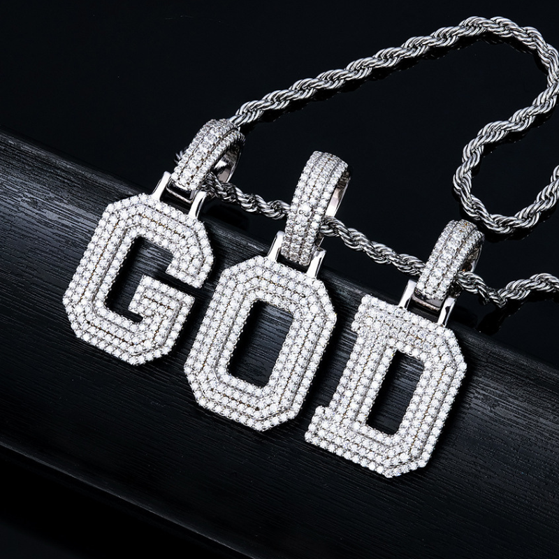 Moissanite Classic Letter Pendant