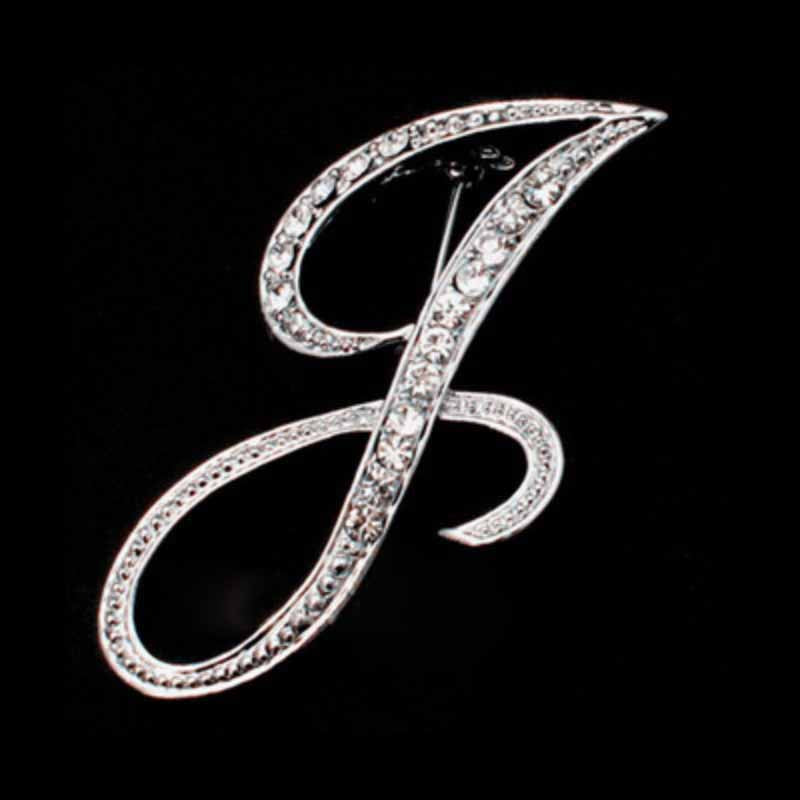 Moissanite Initial Letter Jewelry Brooches
