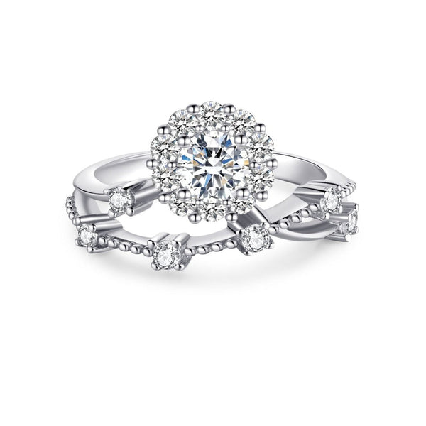 【#13】（River）925 Sterling Silver Moissanite rings