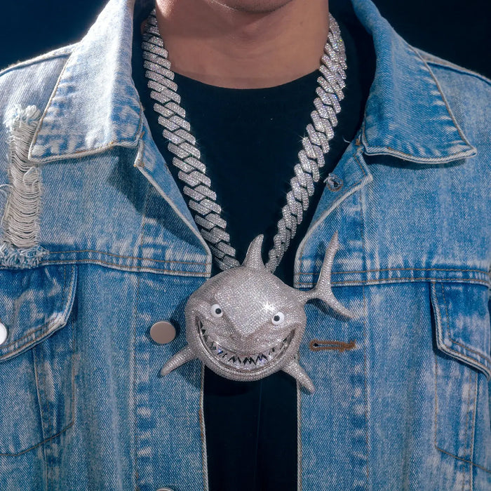 Hip Hop | EX Size Iced Out "Shark Attack" Pendant