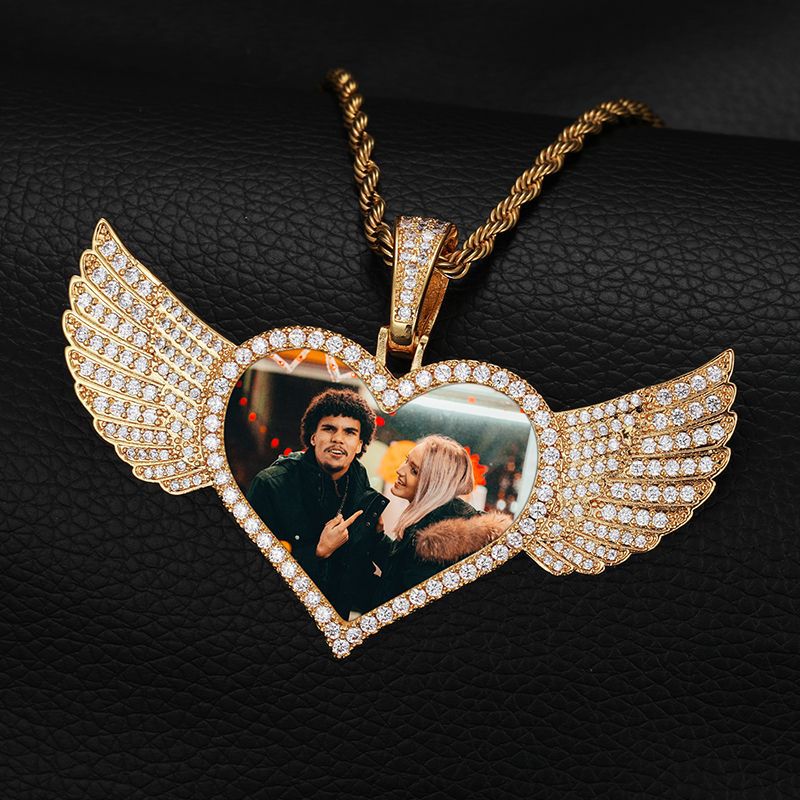 LOVE WINGS Memory Photo Custom Pendant