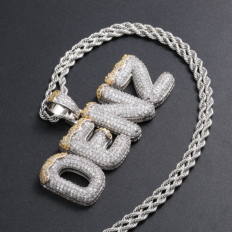 SNOW TOP 26 English letters customized pendant
