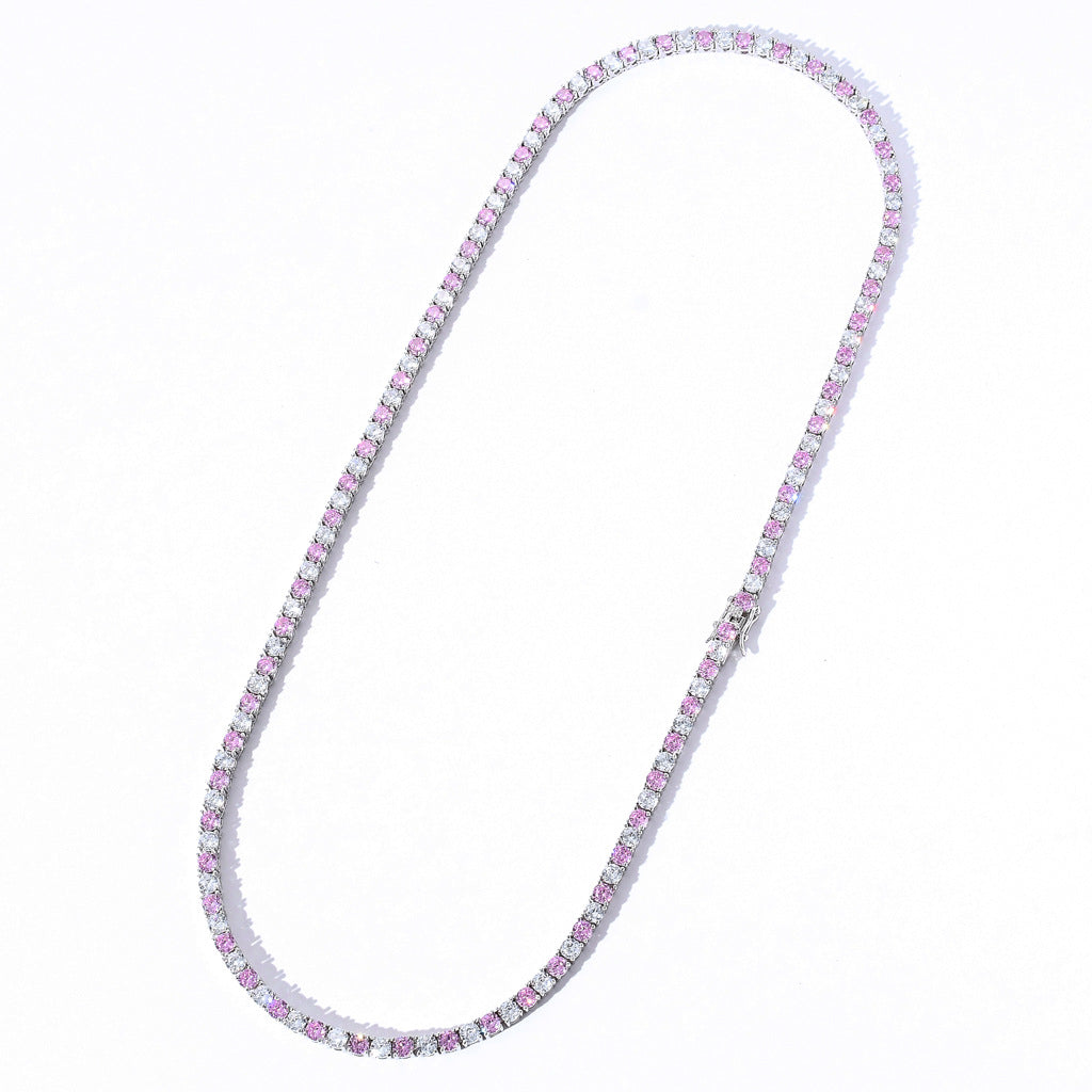 S925 4mm Moissanite Purple Tennis Chain