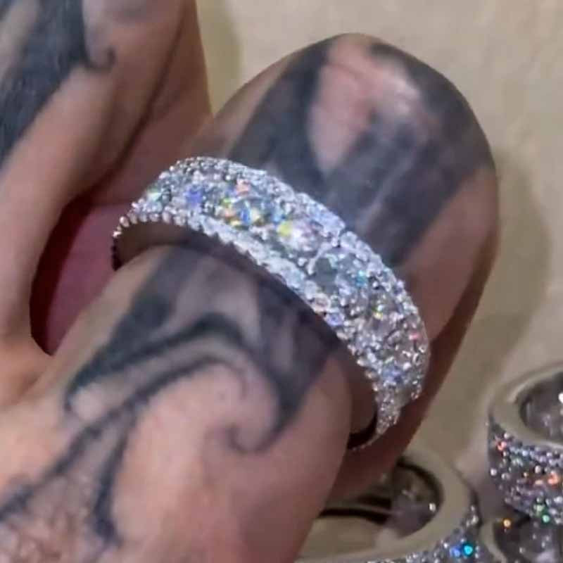 Moissanite Ice King Eternity Band Ring