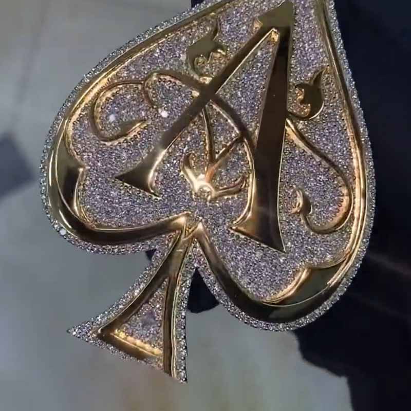 Moissanite Creative Heart "A" Art Letter Pendant