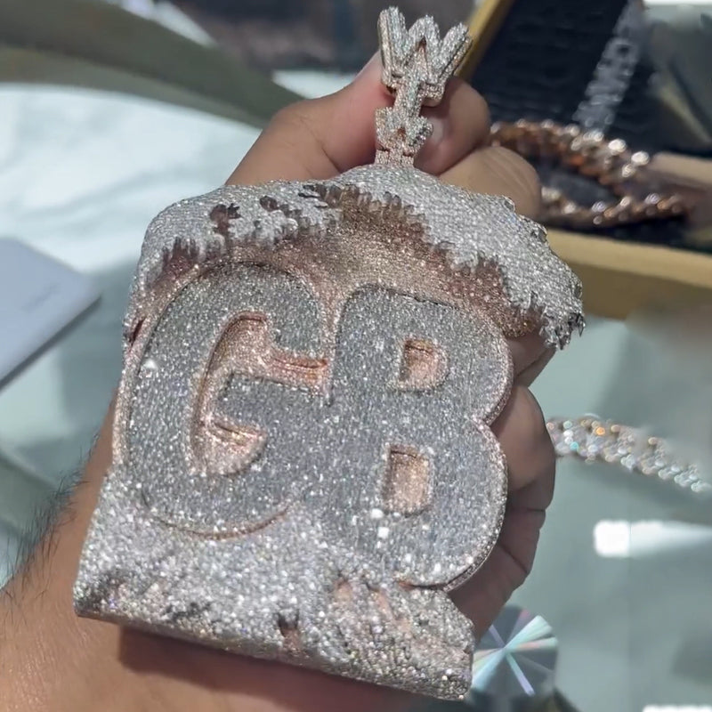 Hip Hop | Wave House Shape GB Letter Pendant