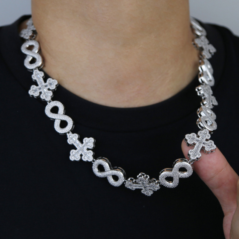 Moissanite Cross Unlimited Cuban Chain