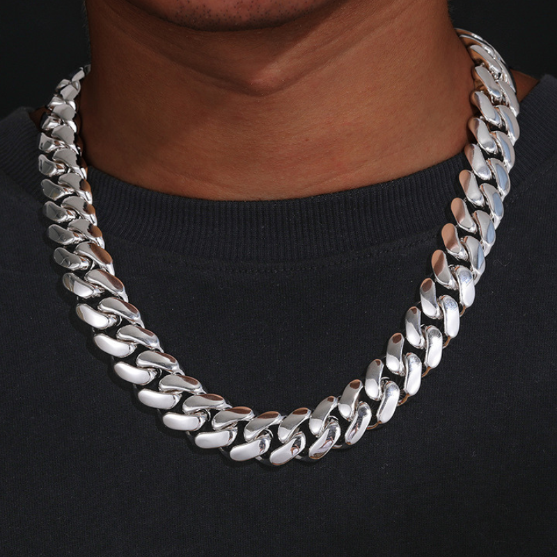 Hip Hop | 10~22mm Diamond Buttonhead Gold Plated Large Cuban Chain