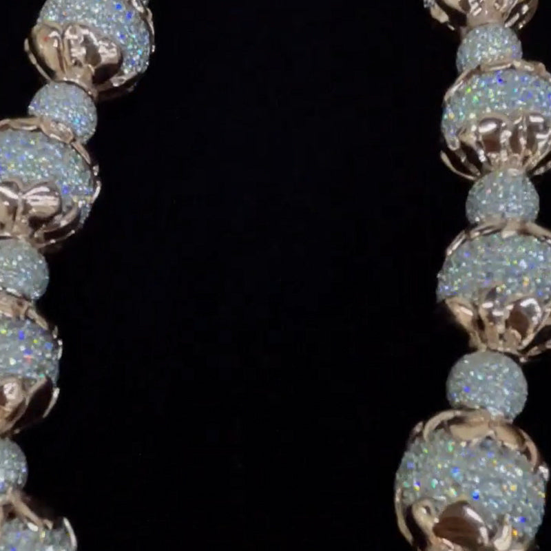 Moissanite Rose Wrapped Cross Pendant Chain Set