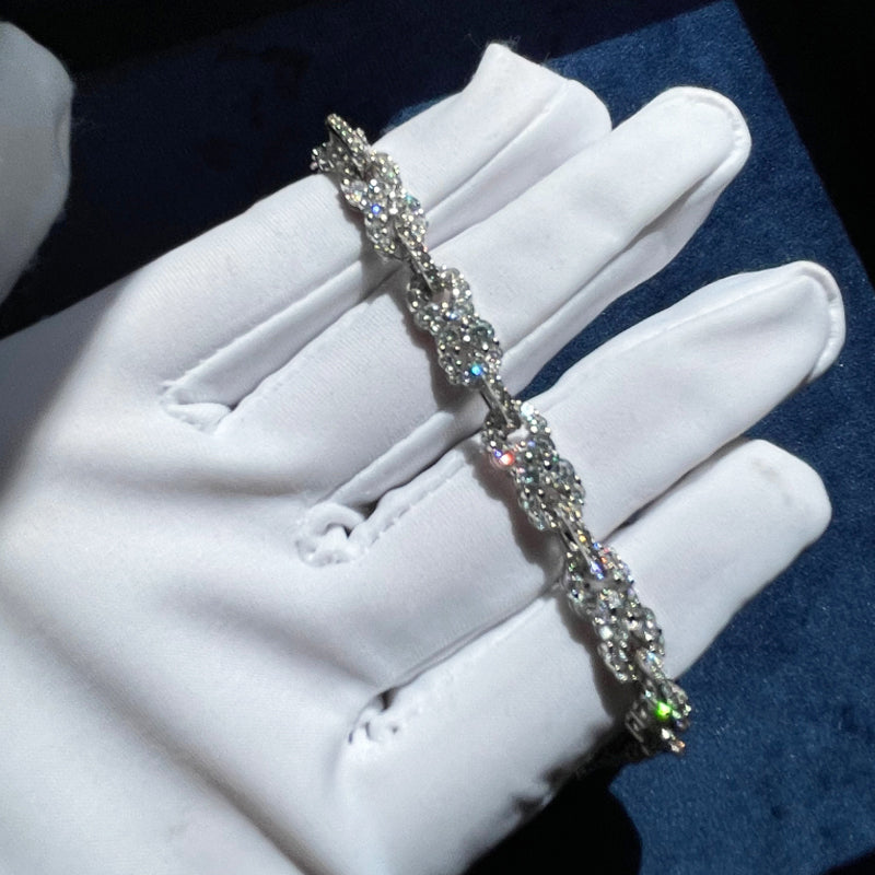 Moissanite Horizontal Figure 8 Infinite Cross Bracelet