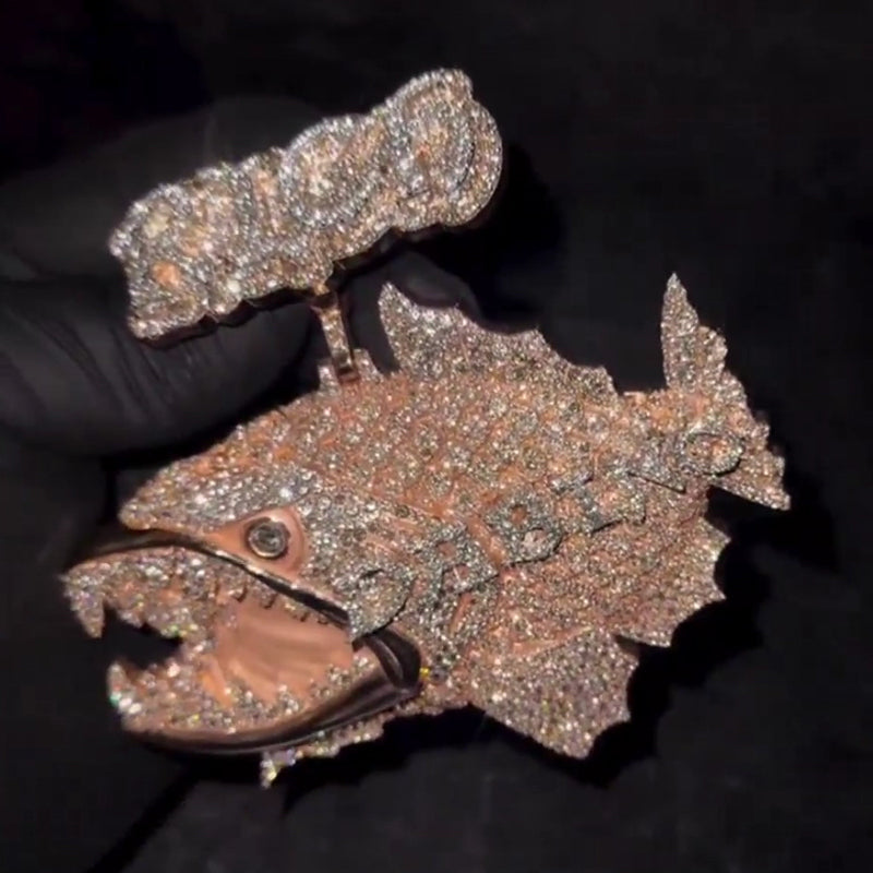 Hip Hop | "Piranha Letter" Iced Out Pendant