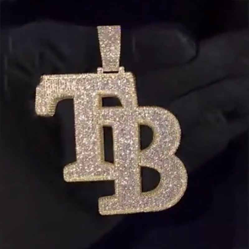 S925 Moissanite Letter Pendant