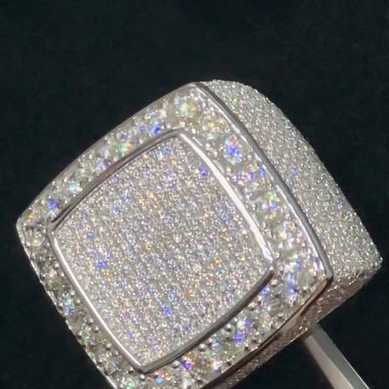 Moissanite Big Square Baguette Ring