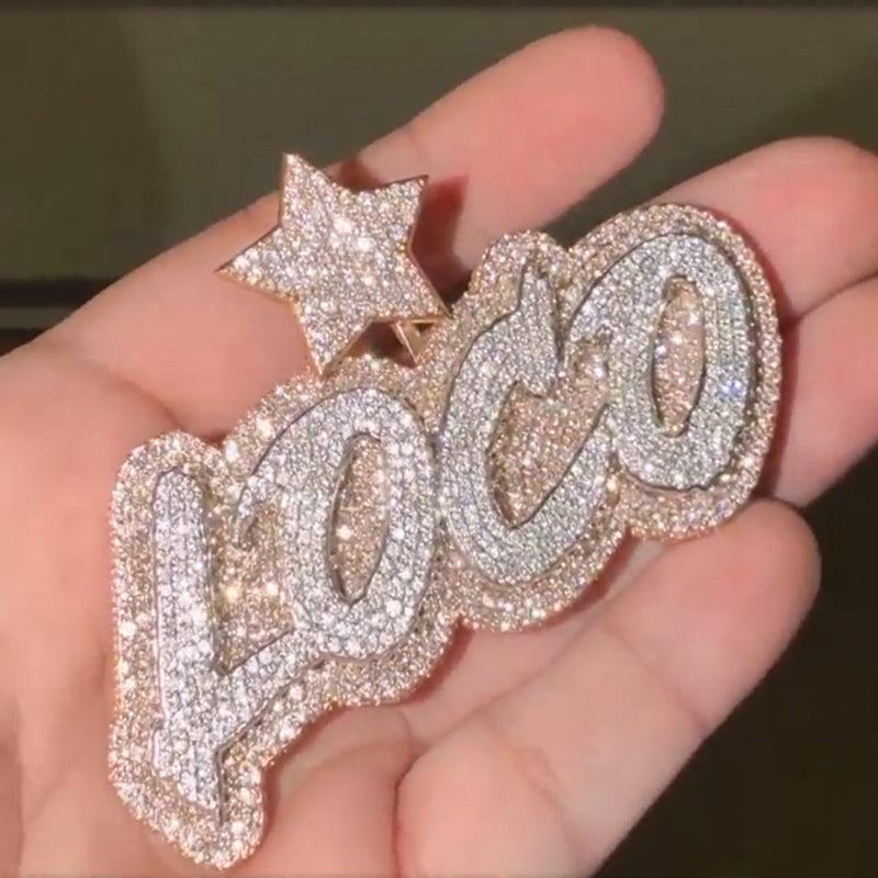 "LOCO" Star Moissanite in Two-Color Pendant